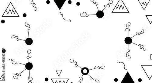 Geometric Shapes and Symbols Pattern Design.