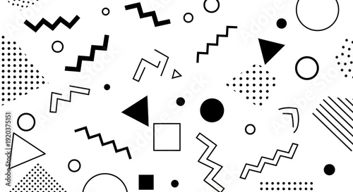 Geometric Shapes and Patterns in Black.