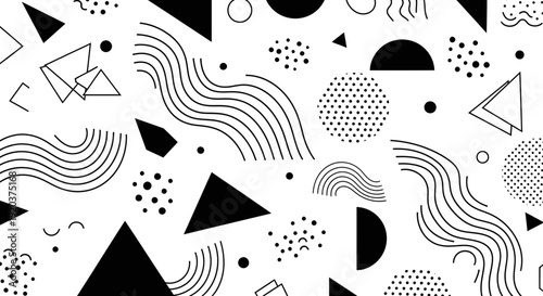 Geometric Shapes and Patterns in Black.