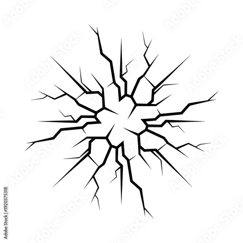 Abstract Broken Surface Crack Explosion Vector Illustration
