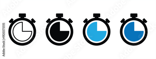 Stopwatch icon. Timer signs and symbols. Countdown icon. Time period. Vector illustration