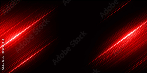 A digital art illustration features a dark red abstract background with glowing lines and a black motion texture, creating a bright energy pattern for a modern technology wallpaper backdrop
