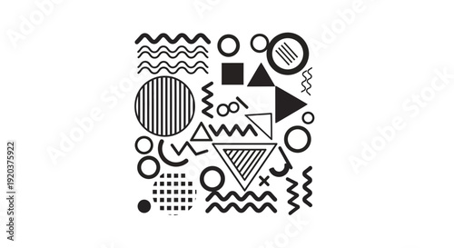 Geometric Shapes and Patterns in Black.