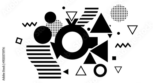 Geometric Shapes and Patterns in Black.