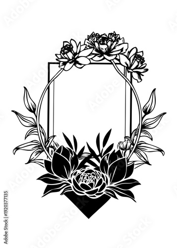 vintage frame with floral ornament