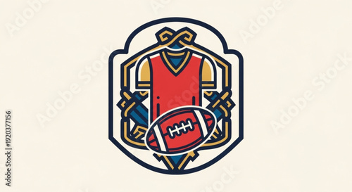 American Football Jersey Shield Badge – Vintage Rugby & Gridiron Crest Logo
