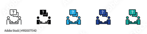 Business Interview and Question Answer Icon Set