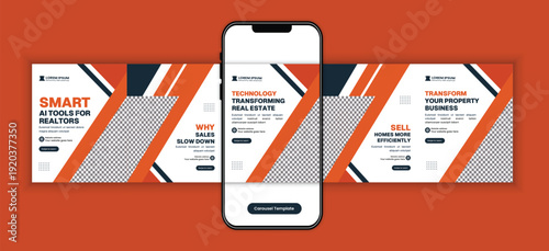 AI for Real Estate Agents Carousel Template, Property Marketing Automation Social Media Post Design for Realtors Business Promotion