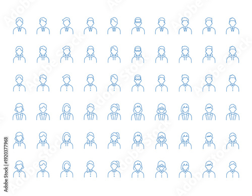 男性と女性のアバターアイコンセット素材