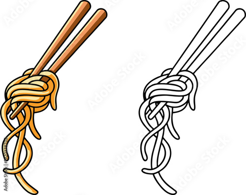 Twisted Spaghetti or Noodles on Chopsticks,