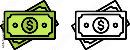 Stack of Dollar Banknotes Money Icon,