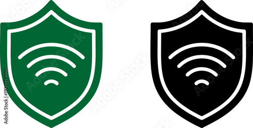 Wifi Shield Protection and Security Symbol Icon,