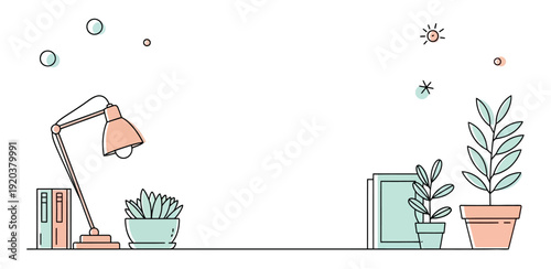 desk background doodle style