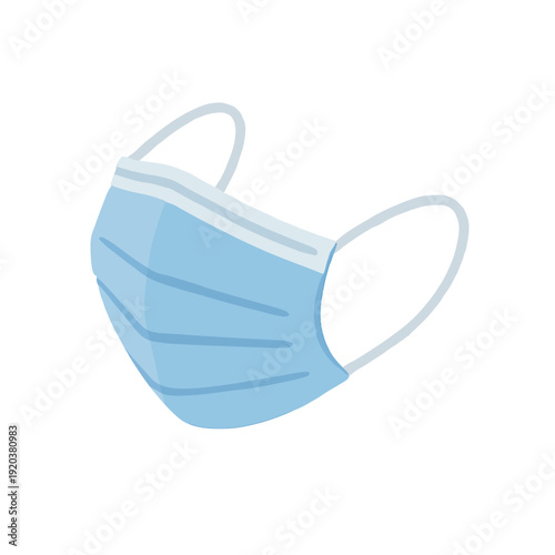 Essential personal protective blue medical face mask icon for health safety and virus prevention, a vital symbol of public well-being and hygiene during respiratory outbreaks