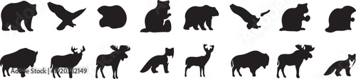 Wild Forest Animal Silhouette Icons