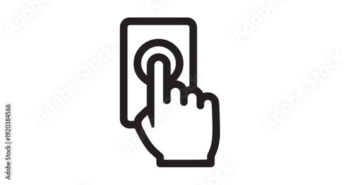 Finger touching a digital interface screen or button, representing interaction and selection in modern technology applications and websites