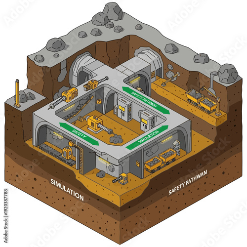 Underground Nuclear Power Plant Infrastructure and Safety Features.