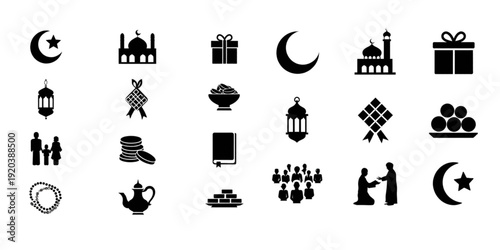 set of vector icons islamic

