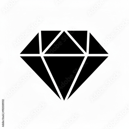 Brilliant diamond crystal vector illustration shining on a black background symbolizing luxury and precious jewelry