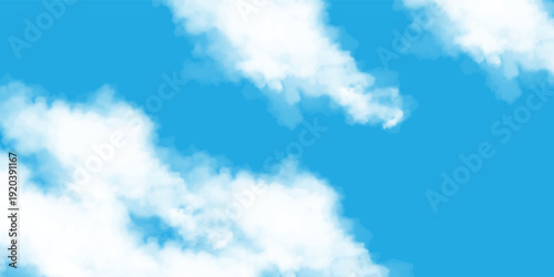 Clear sky background cloudy. Beautiful bright blue sky design. Vector illustration.