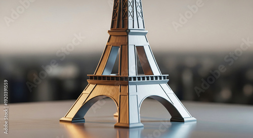 Wallpaper Mural Eiffel Tower Miniature in Metallic Finish Torontodigital.ca