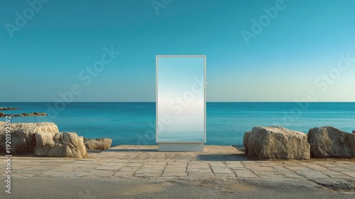 billboard or blank poster, blank white mast banner mockup, front view, outdoor, billboard clear poster for advertising display outside sign template, for Display or montage of product generate by AI