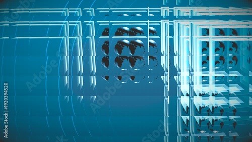 Digital cube grid globe background