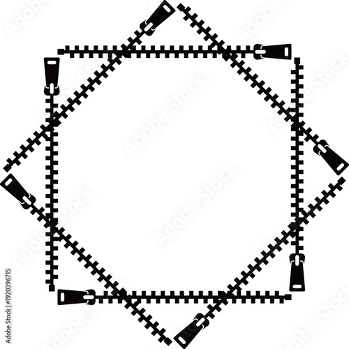 ファスナーのフレーム　ブラック