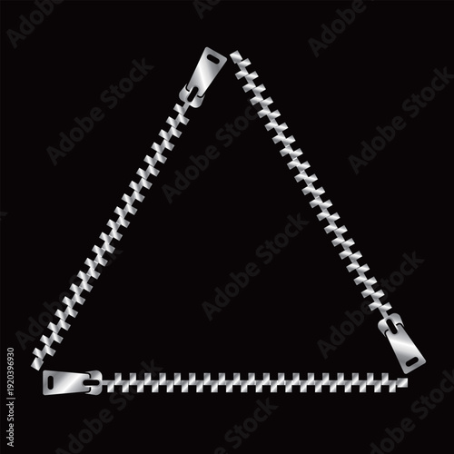 ファスナーのフレーム　シルバー