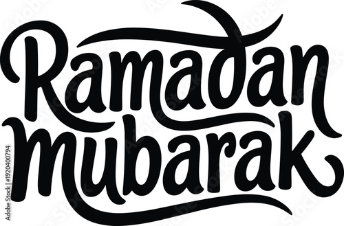 Islamic Holiday Design Kit with Palm Tree Oasis Detailed Mosque Line Art and Elegant Script