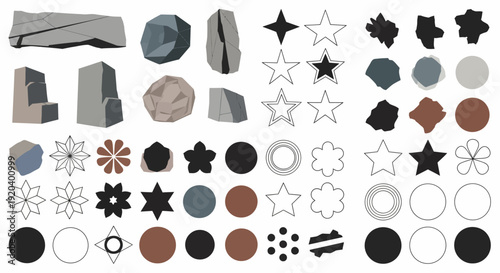 Geometric Shapes and Rock Formations Vector Set