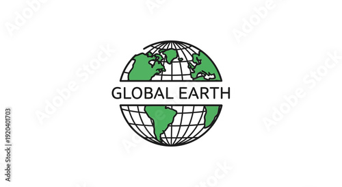 Global Earth Logo, Environmental Conservation Concept