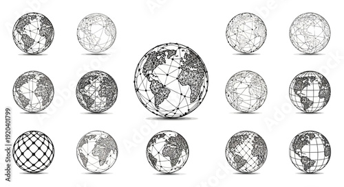 Global Network Connection: Abstract Earth Globe Collection