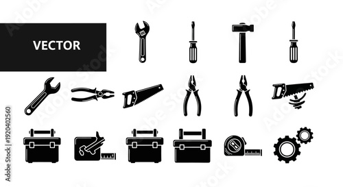 Vector Icons Set: Tools and Equipment for Construction and Repair