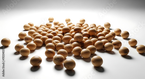 Chickpeas scattered on white surface healthy food ingredient macro view natural light