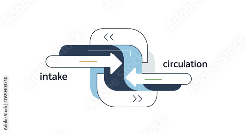 Intake and Circulation Flow Diagram Illustration