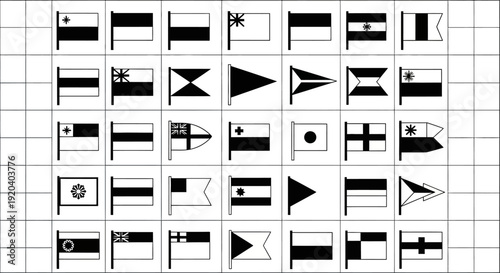 Nautical Signal Flags Chart - International Maritime Communication Symbols