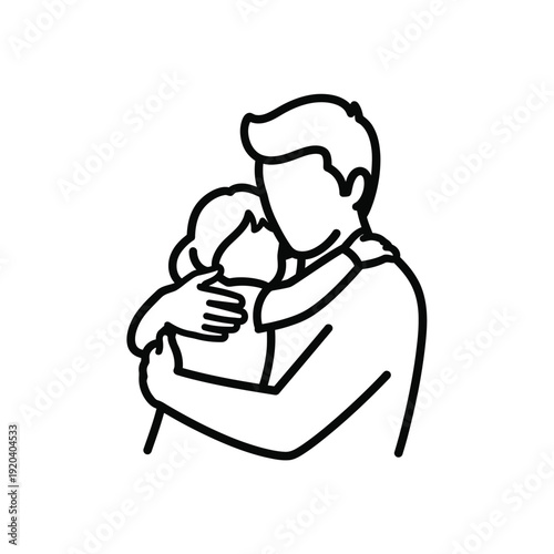 Family hug icon love, care, and togetherness