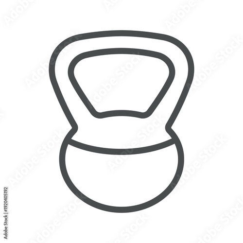 Soft Kettlebell Outline Icon Isolated on White Background
