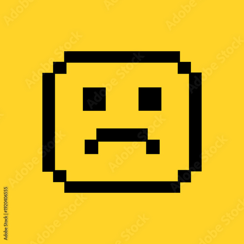 PIXEL ART SAD FACE EMOTICON