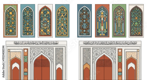 Islamic Architecture Design Elements Set