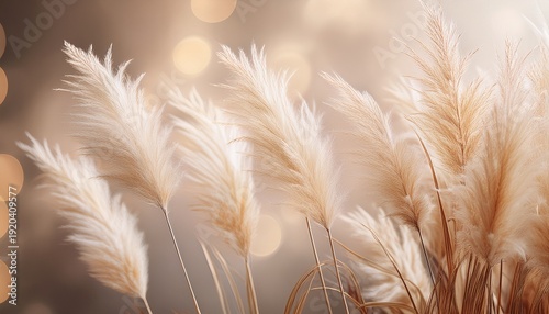 soft pampas grass blades with blurry bokeh background ideal for editorial layout
