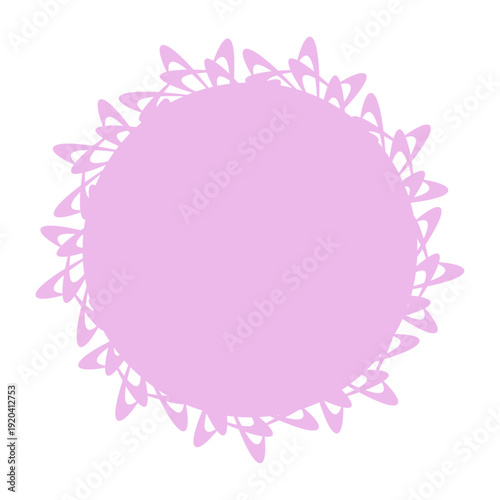 フレーム 円形 レース装飾のパープルメダリオン背景 エレガントな花模様サークルデザイン素材 ベクター / Round Frame Purple Lace Medallion Background Elegant Floral Circle Design Vector