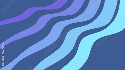 抽象背景 ブルーとパープルのウェーブ曲線が流れるモダングラデーションデザイン ビジネスやテクノロジー向けベクター素材 / Abstract blue purple wave background with flowing curved gradient modern business vector
