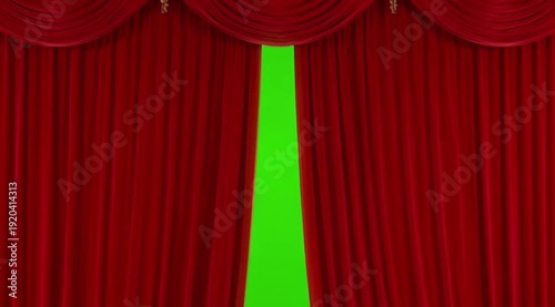 Red Curtains Opening and Closing Transition on Green Screen - Red Curtains Opening and closing 4K animation Package