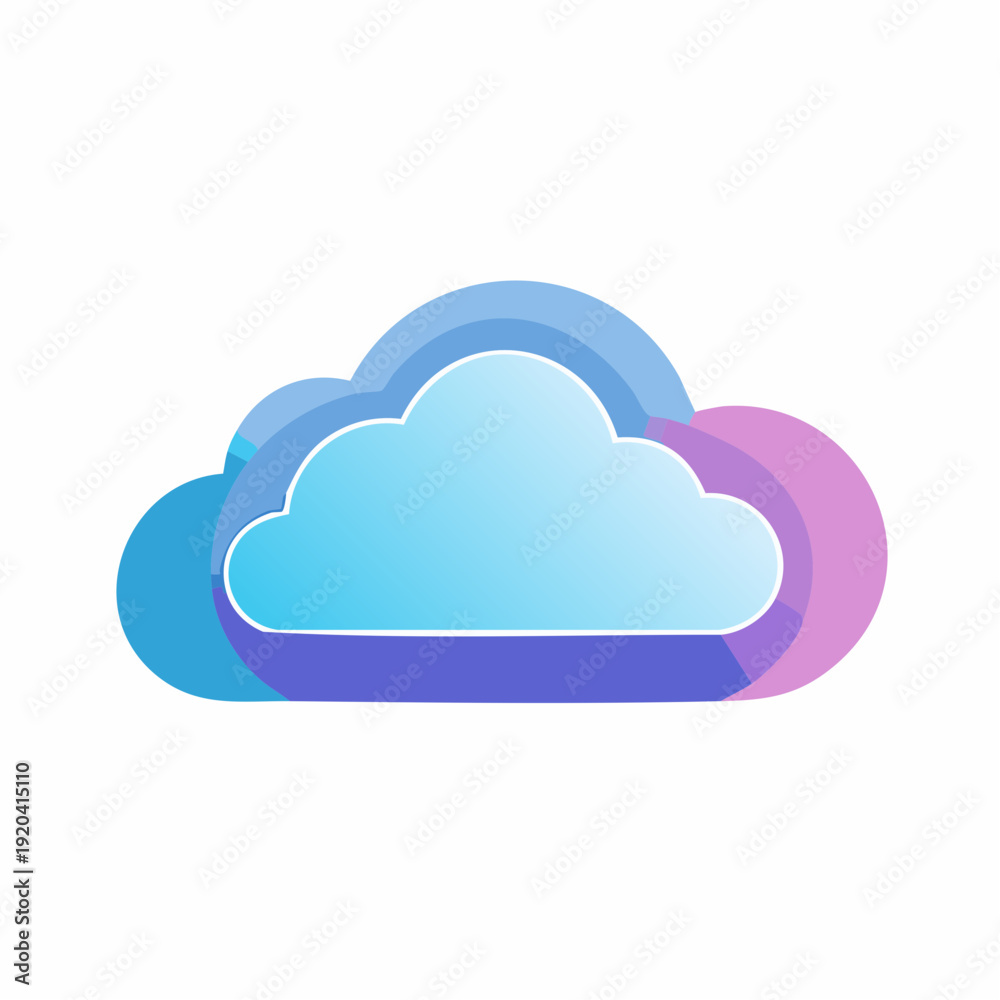 Fototapeta premium Cloud Computing Symbolized by a Stylized, Gradient-Colored Cloud Icon