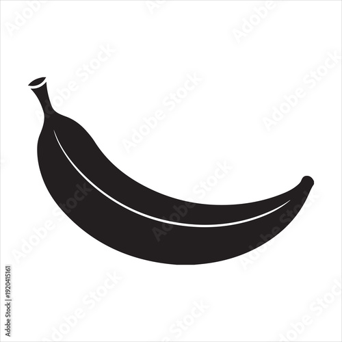 Black and white banana icon peeled tropical fruit healthy snack