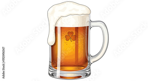 Glass of Beer with Foam