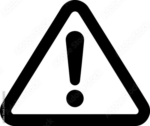 Isolated red and yellow triangular danger sign featuring an exclamation mark symbol for road safety, hazard alert, and traffic risk caution