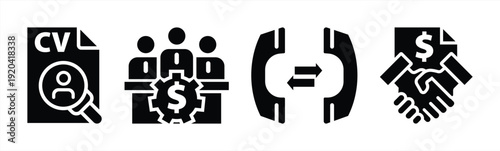 Business Recruitment and Partnership Icon Set